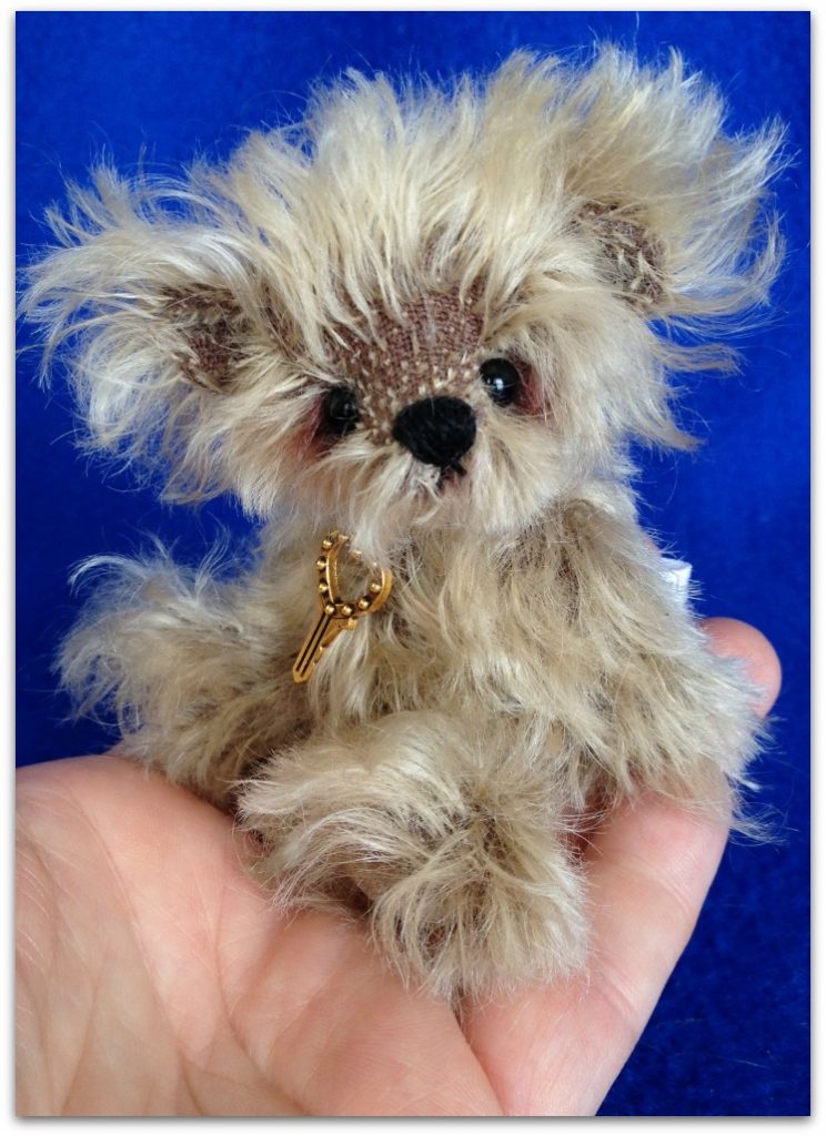 Fuzz: one of a kind miniature mohair artist teddy bear