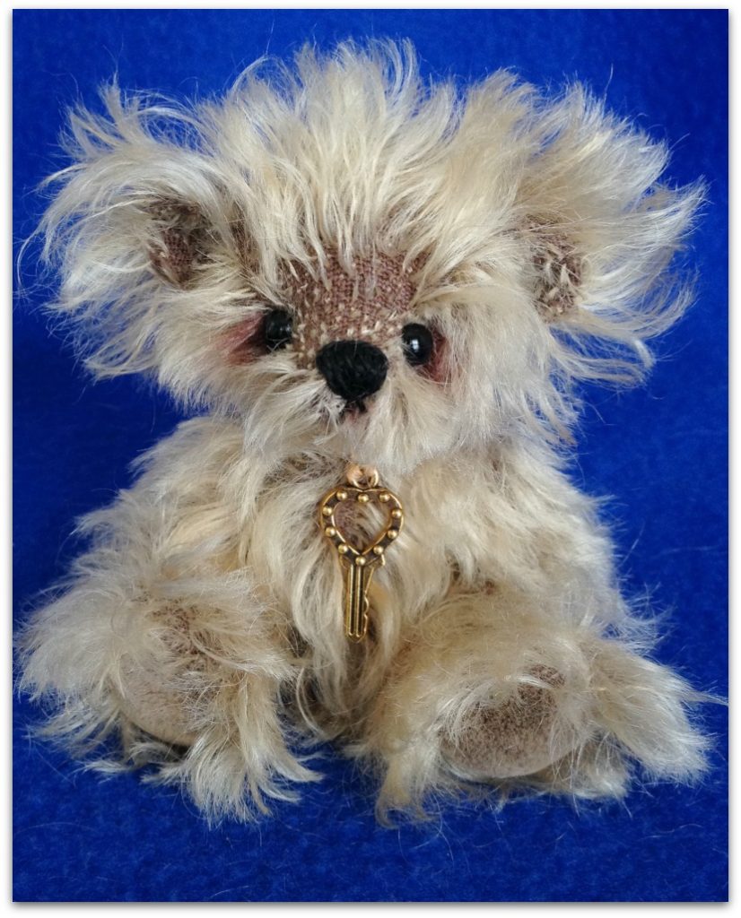 Fuzz: one of a kind miniature mohair artist teddy bear