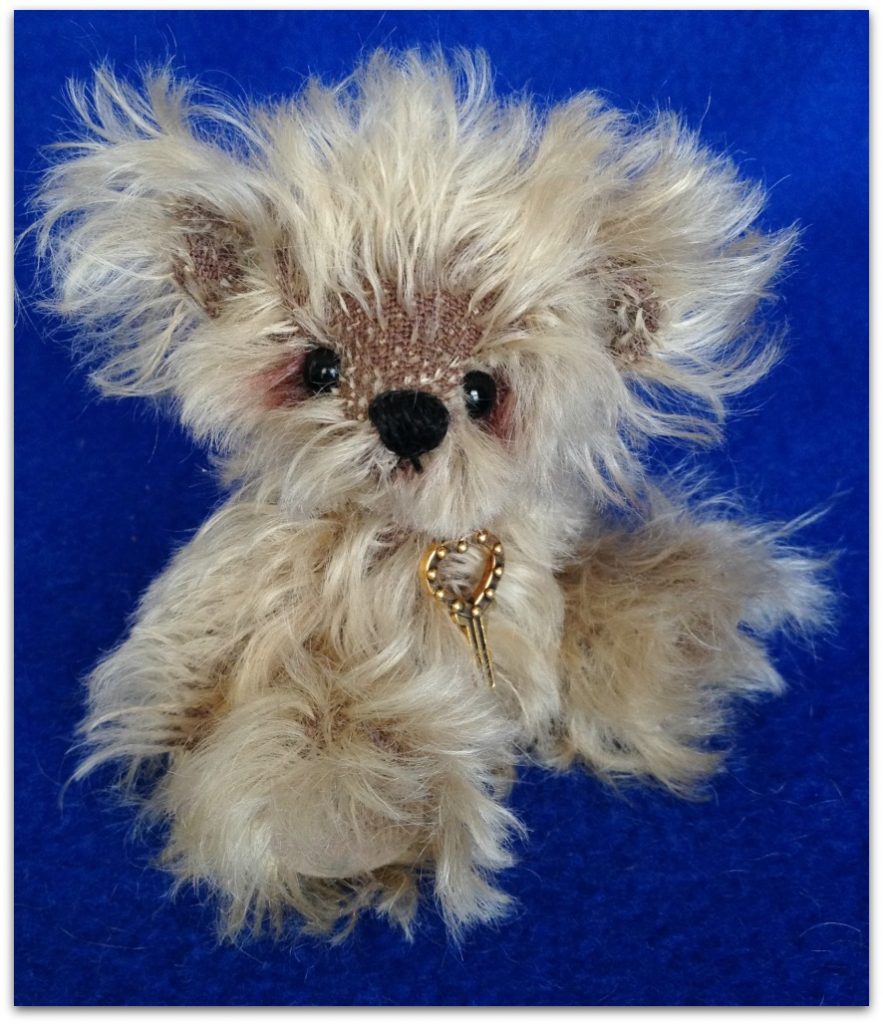 Fuzz: one of a kind miniature mohair artist teddy bear