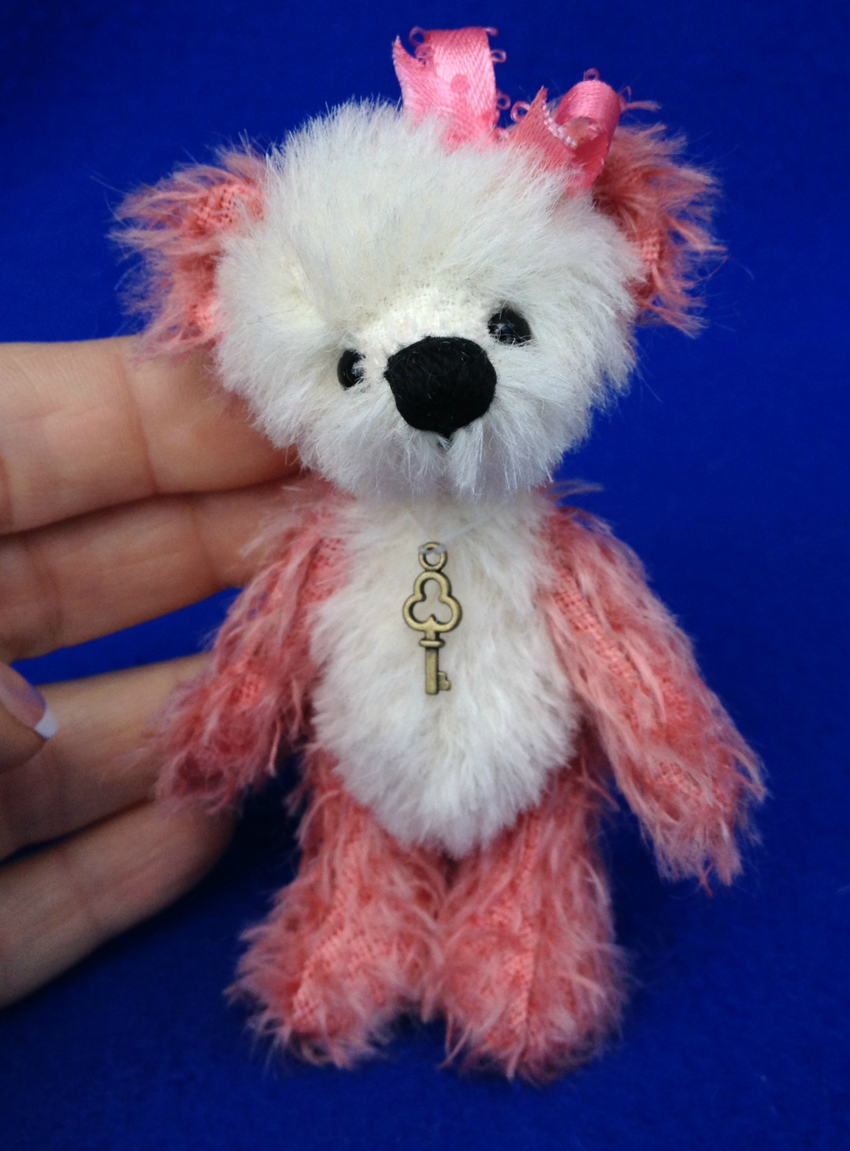 Ruby - miniature mohair artist teddy bear