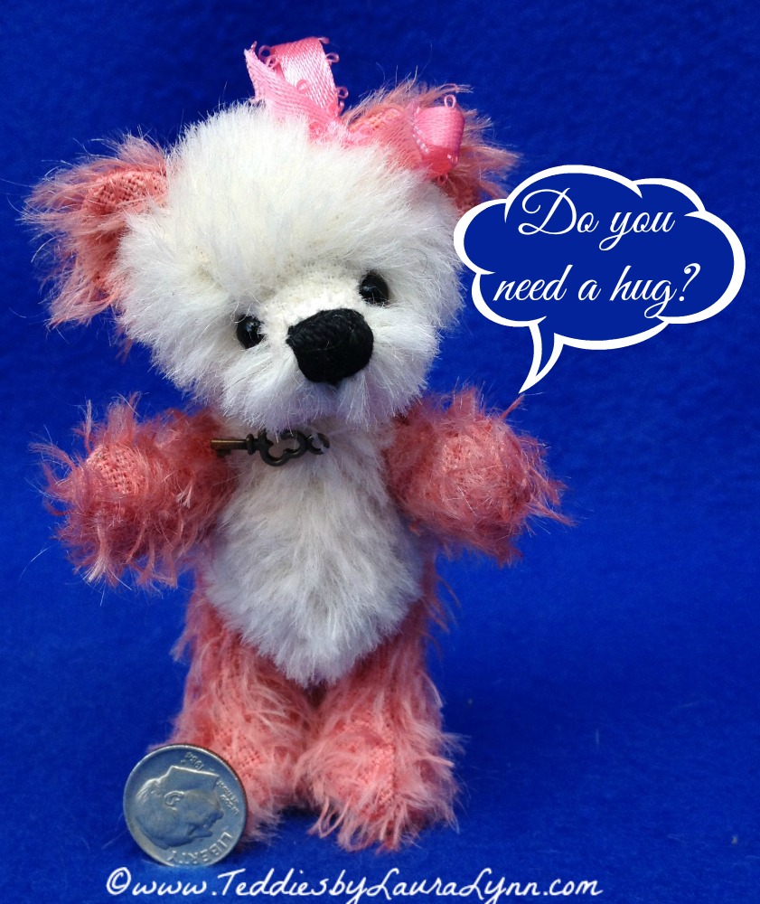 Ruby - miniature mohair artist teddy bear