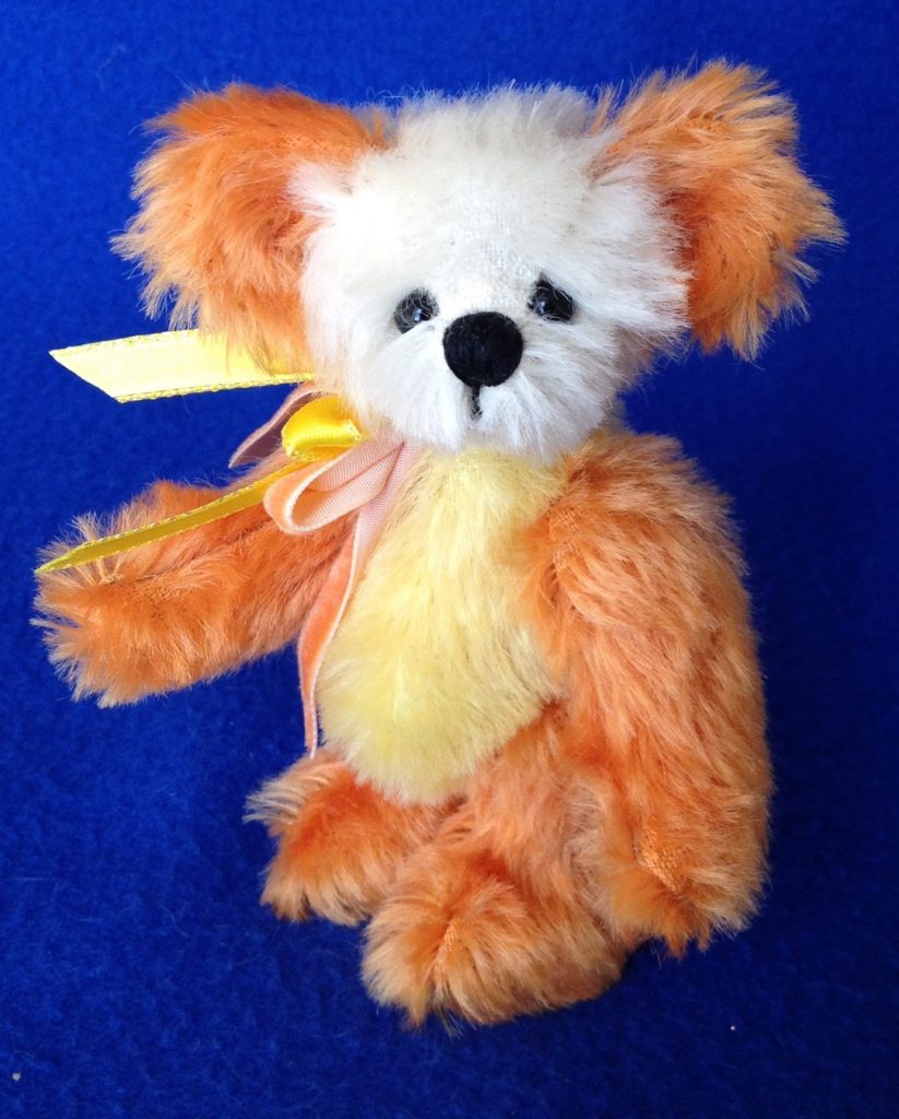 Candy Corn - Miniature Halloween Artist Teddy Bear by Laura Lynn