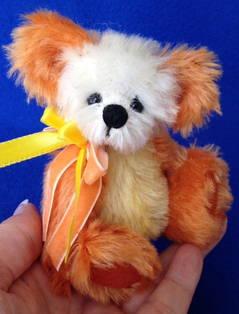 Candy Corn - Miniature Halloween Artist Teddy Bear by Laura Lynn