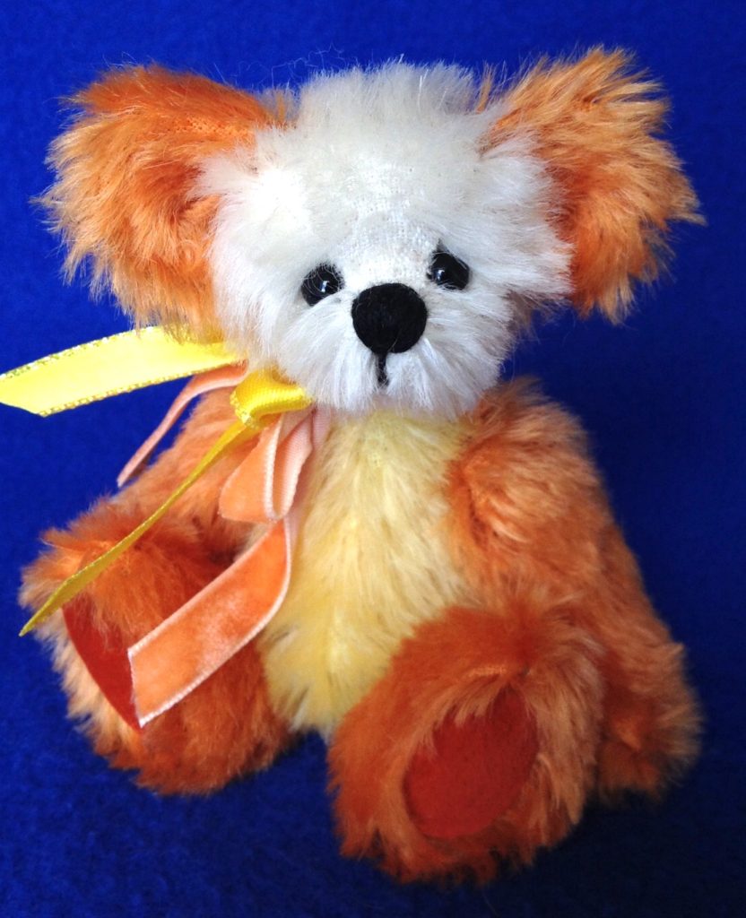 Candy Corn - Miniature Halloween Artist Teddy Bear by Laura Lynn