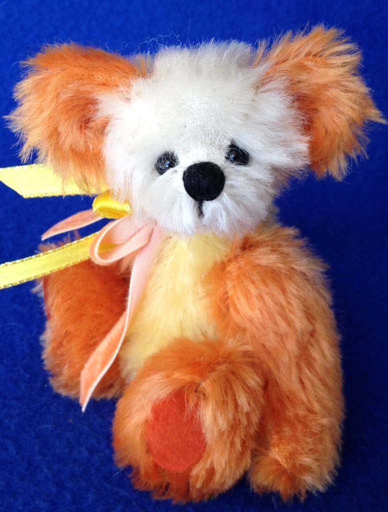 Candy Corn - Miniature Halloween Artist Teddy Bear by Laura Lynn