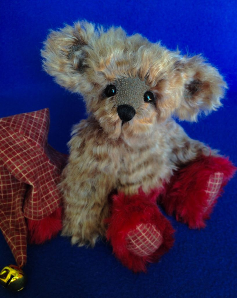 Red Velvet - OOAK Mohair Artist Christmas Elf Teddy Bear by Laura Lynn