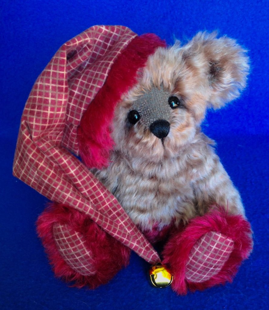 Red Velvet - OOAK Mohair Artist Christmas Elf Teddy Bear by Laura Lynn