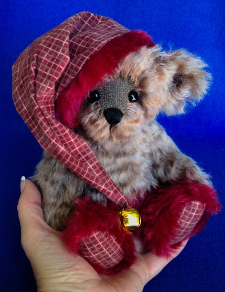 Red Velvet - OOAK Mohair Artist Christmas Elf Teddy Bear by Laura Lynn