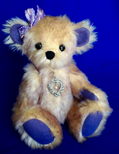 Violet - One of a Kind Artist Mohair Bear with Purple Accents 