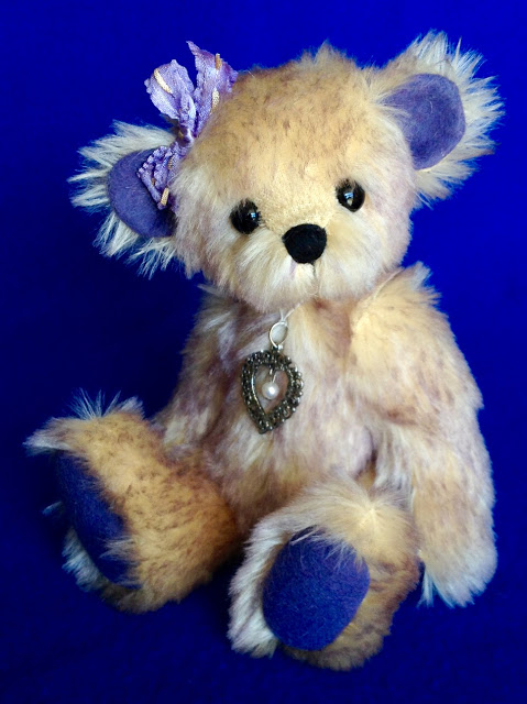 Violet - One of a Kind Artist Mohair Bear with Purple Accents 