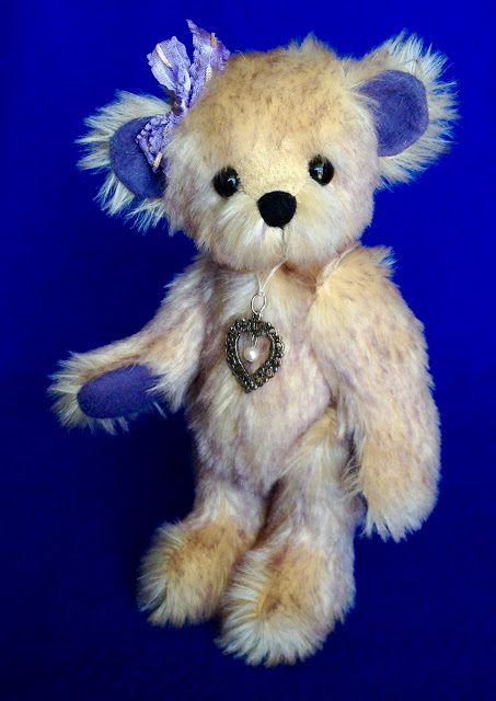 Violet - One of a Kind Artist Mohair Bear with Purple Accents 