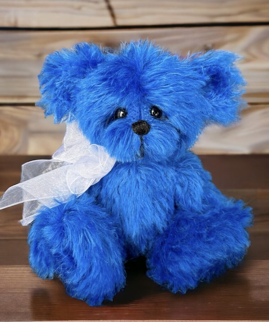 Sapphire - Royal blue mohair artist teddy bear by Laura Lynn