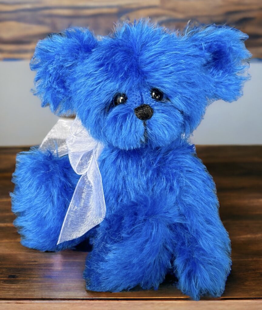 Sapphire - Royal blue mohair artist teddy bear by Laura Lynn