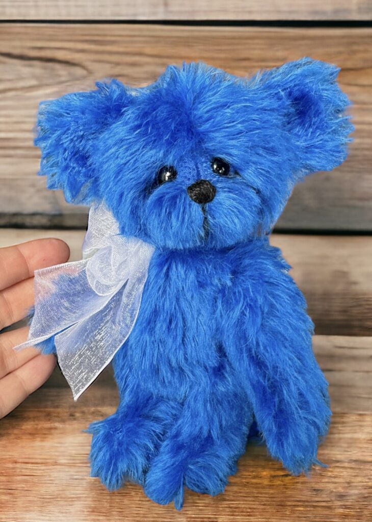 Sapphire - Royal blue mohair artist teddy bear by Laura Lynn
