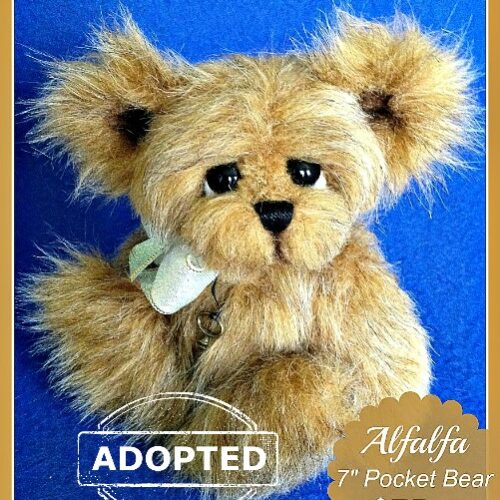 Alfalfa: 7" Faux Fur Pocket Bear - SOLD
