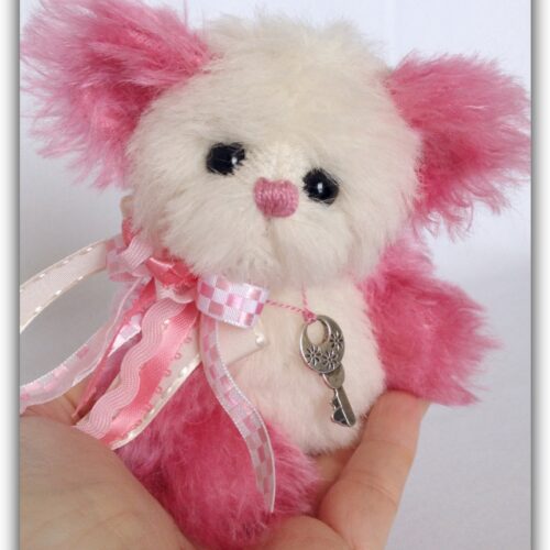Raspberry Fluff - Artist Teddy Bear by www.TeddiesbyLauraLynn.com