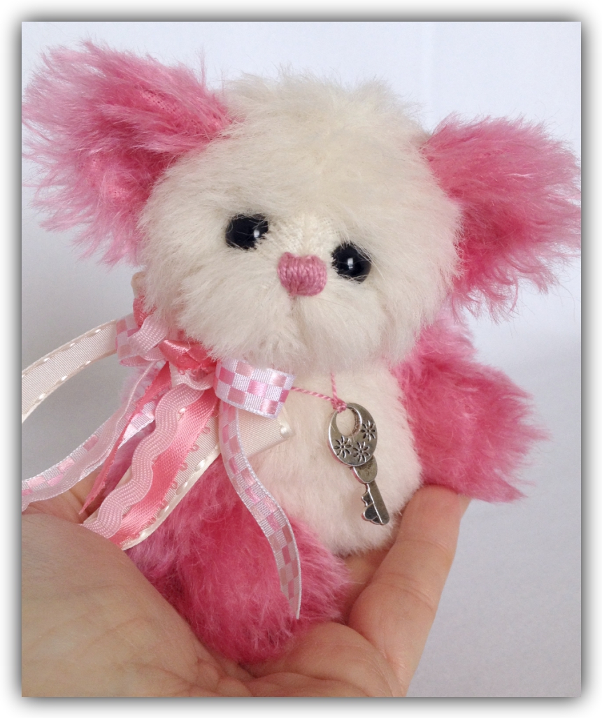 Raspberry Fluff - Artist Teddy Bear by www.TeddiesbyLauraLynn.com