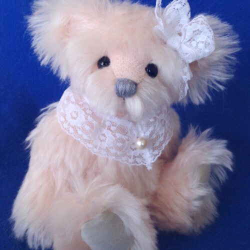 SOLD:  April :  9" One of a Kind Mohair Bear