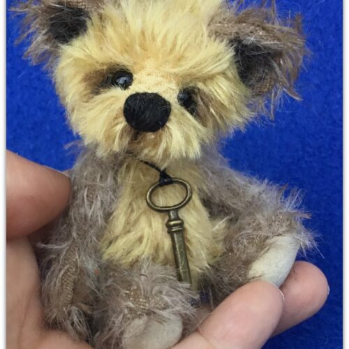 SOLD!  Rocky :  4" Miniature Mohair Artist Panda Bear