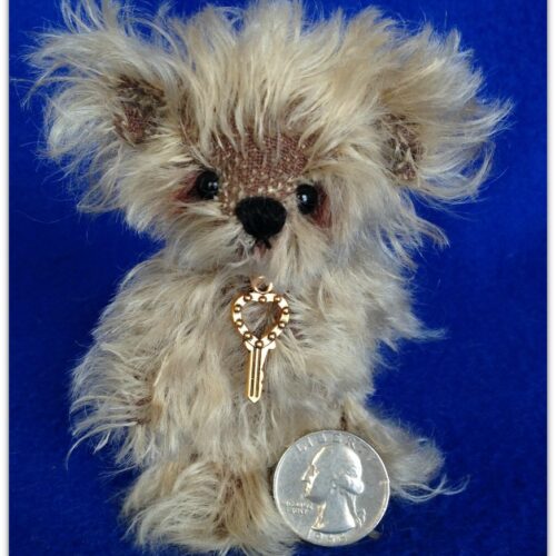 Fuzz: one of a kind miniature mohair artist teddy bear