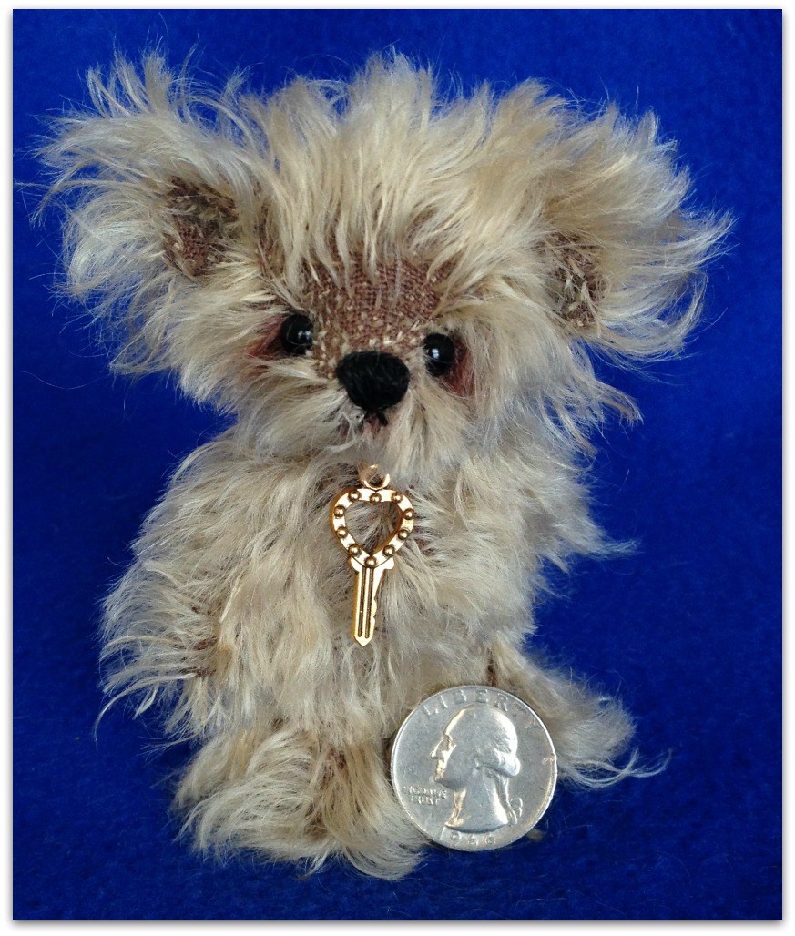 Fuzz: one of a kind miniature mohair artist teddy bear