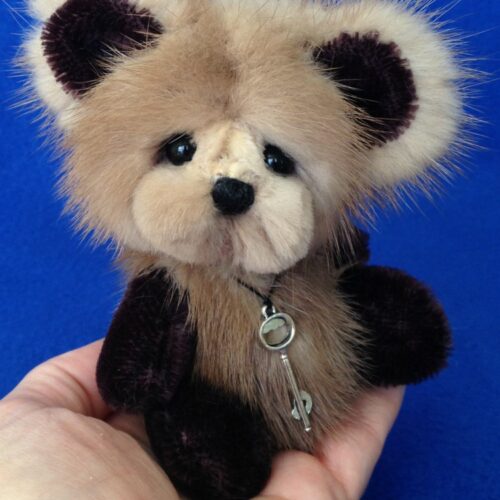 Puff - Mink fur artist bear by Laura Lynn - 1