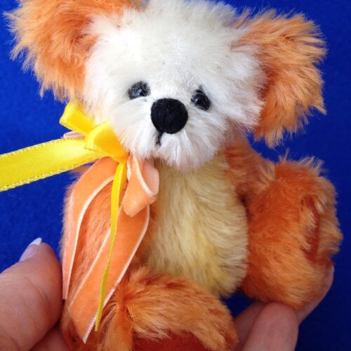 Candy Corn - Miniature Halloween Artist Teddy Bear by Laura Lynn