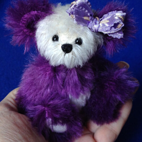 Violet - miniature artist teddy bear by Laura Lynn