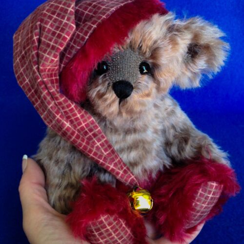 Red Velvet - OOAK Mohair Artist Christmas Elf Teddy Bear by Laura Lynn