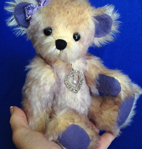 Violet - One of a Kind Artist Mohair Bear with Purple Accents