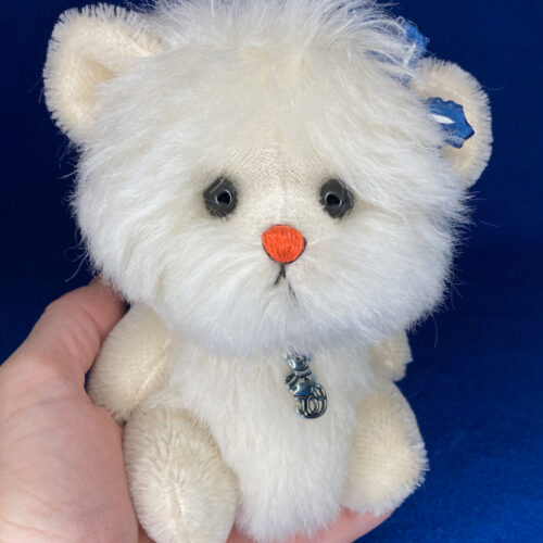 SOLD!  Snowball:  Mohair Jumbo Pixie Bear - One of a Kind