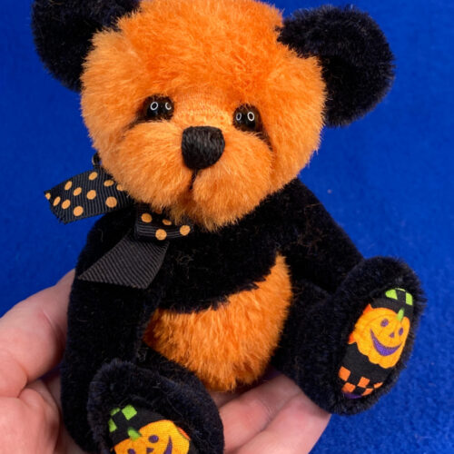 SOLD!  Trix:  6 3/4" Halloween Mohair Artist Panda Bear