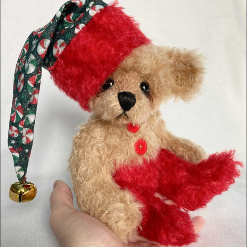 SOLD! Peppermint Sprinkles:  10" Christmas Elf Mohair Teddy Bear
