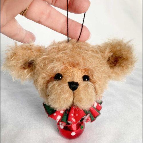 SOLD! Mohair Artist Teddy Bear Christmas Tree Ornament