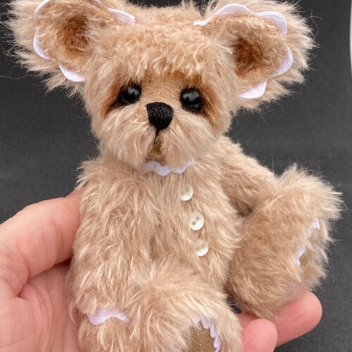SOLD! Ginger:  5 1/2" Christmas Gingerbread Mohair Teddy Bear