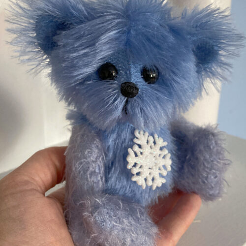 SOLD!  Winter - Blue Mohair Pocket Bear