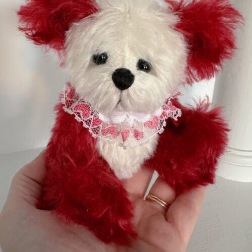 SOLD! Ruby - Red Mohair Pocket Bear Artist Teddy Bear