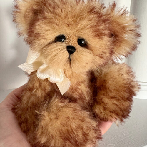 SOLD!  Oscar - Tipped Alpaca Pocket Bear Artist Teddy Bear
