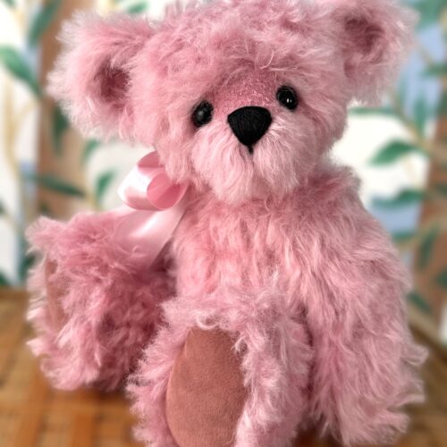 SOLD! Taffy:  9” Pink Artist Mohair Teddy Bear