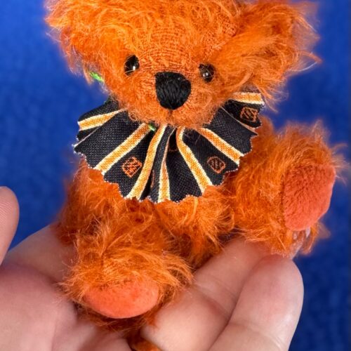 SOLD! Little Jack: 3 3/4"  Halloween Miniature Orange Artist Teddy Bear