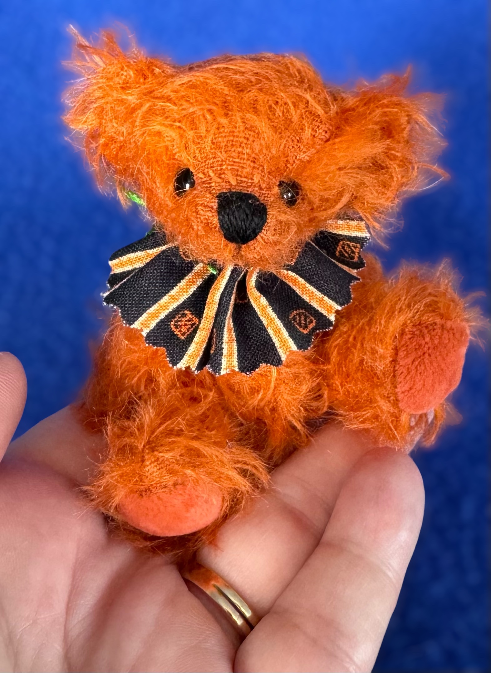 SOLD! Little Jack: 3 3/4" Halloween Miniature Orange Artist Teddy Bear