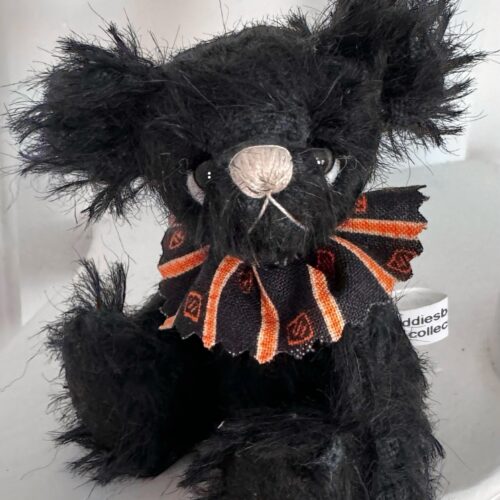 SOLD! Midnight: 3 3/4"  Halloween Miniature Black Artist Teddy Bear