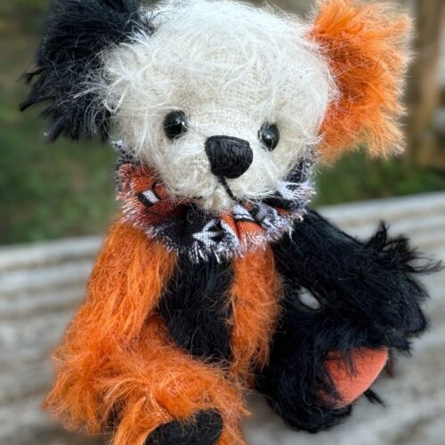 SOLD! Hocus Pocus:  4"  Halloween Miniature Black & Orange Artist Teddy Bear