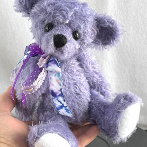 SOLD! Thistle:  9” Purple Artist Mohair Teddy Bear