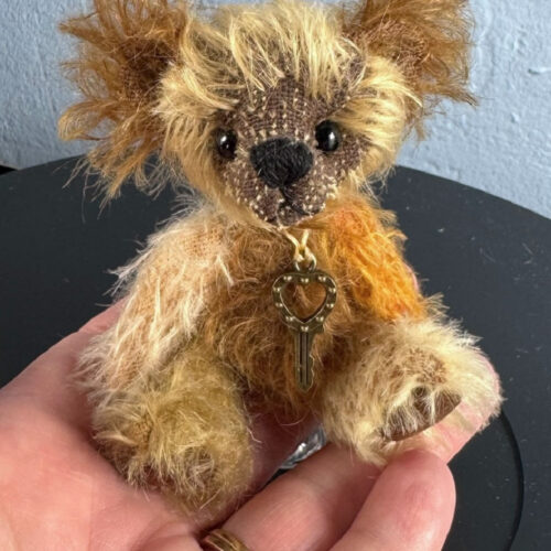 SOLD! Bitsy - 3 3/4" Patchwork Mohair Artist Miniature Teddy Bear
