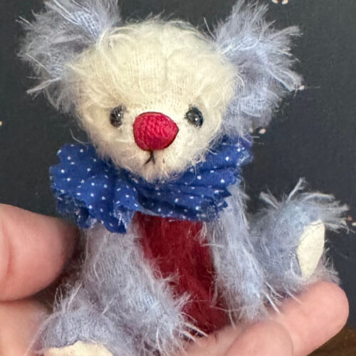 SOLD! Freedom - 3 3/4" Red, White and Blue Mohair Artist Miniature Teddy Bear