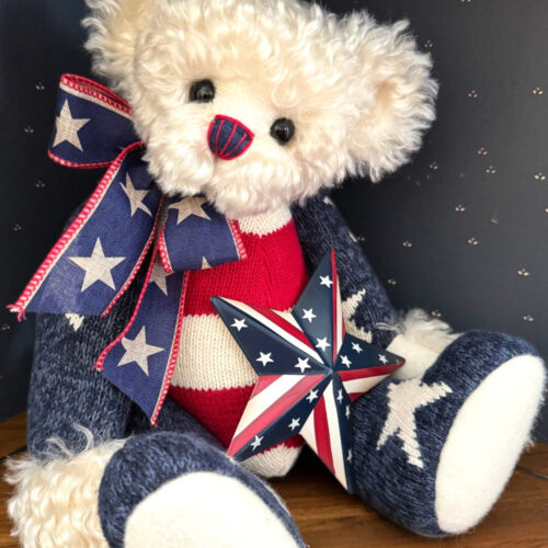 SOLD! LiBEARty - 15" Upcycled Patriotic Teddy Bear  One of a Kind