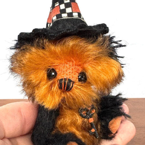 SOLD! Poppy - 4" Miniature Halloween Witch Teddy Bear