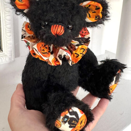 SOLD! Binx:  9” Halloween Artist Mohair Teddy Bear