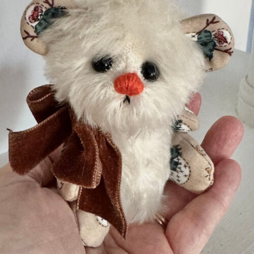 SOLD! Chilly:  5” Mohair Pixie Bear